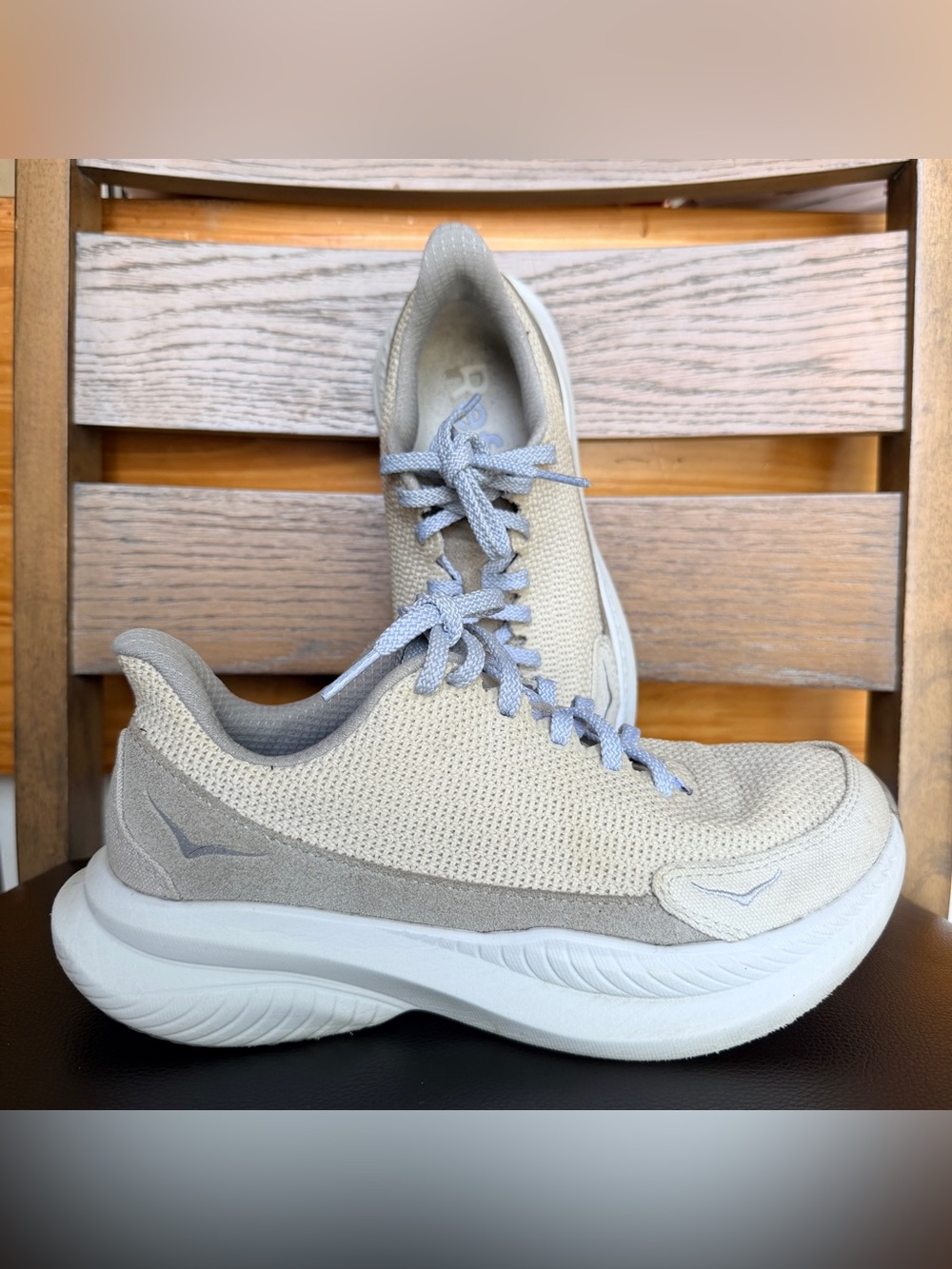 HOKA x Reformation Mach 6 LS Crochet sneakers in the Flint Grey/ women sz 7